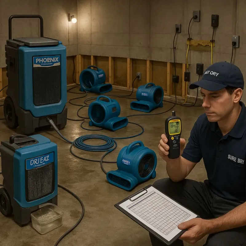 Structural Drying and Dehumidification process in Hertford, NC